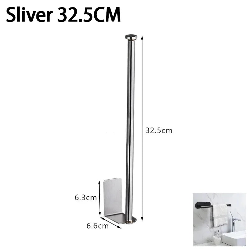 Kitchen Towel Holder Stainless Steel Paper Towel Holder Under Sink Organizer Lengthen Storage Rack Sink Accessories SNJ007