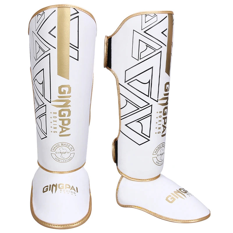 1 Pair MMA Boxing Muay Thai Shin Guards Kickboxing Leg Support Shield Equipment Karate Ankle Foot Protection Ankle Legging