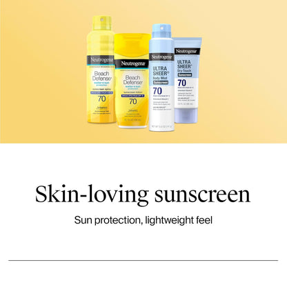 Neutrogena Ultra Sheer Dry-Touch Sunscreen for Face & Body, SPF 45 Broad Spectrum UVA/UVB Protection, Lightweight Water Resistant & Non-Greasy, Travel Size Sunscreen, 3 Fl. Oz 2 Pack
