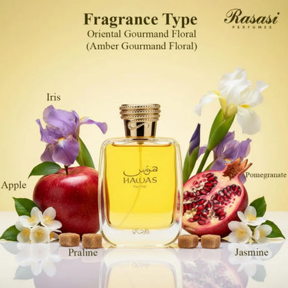 RASASI Hawas For Her - Eau de Parfum 100ML (3.4 OZ) - Premium Arabian Perfume For Women, A Signature Women Perfume Long-Lasting Fragrance For All Day