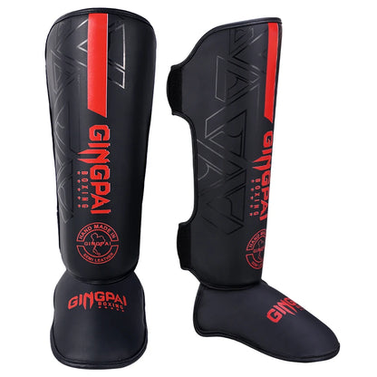 1 Pair MMA Boxing Muay Thai Shin Guards Kickboxing Leg Support Shield Equipment Karate Ankle Foot Protection Ankle Legging