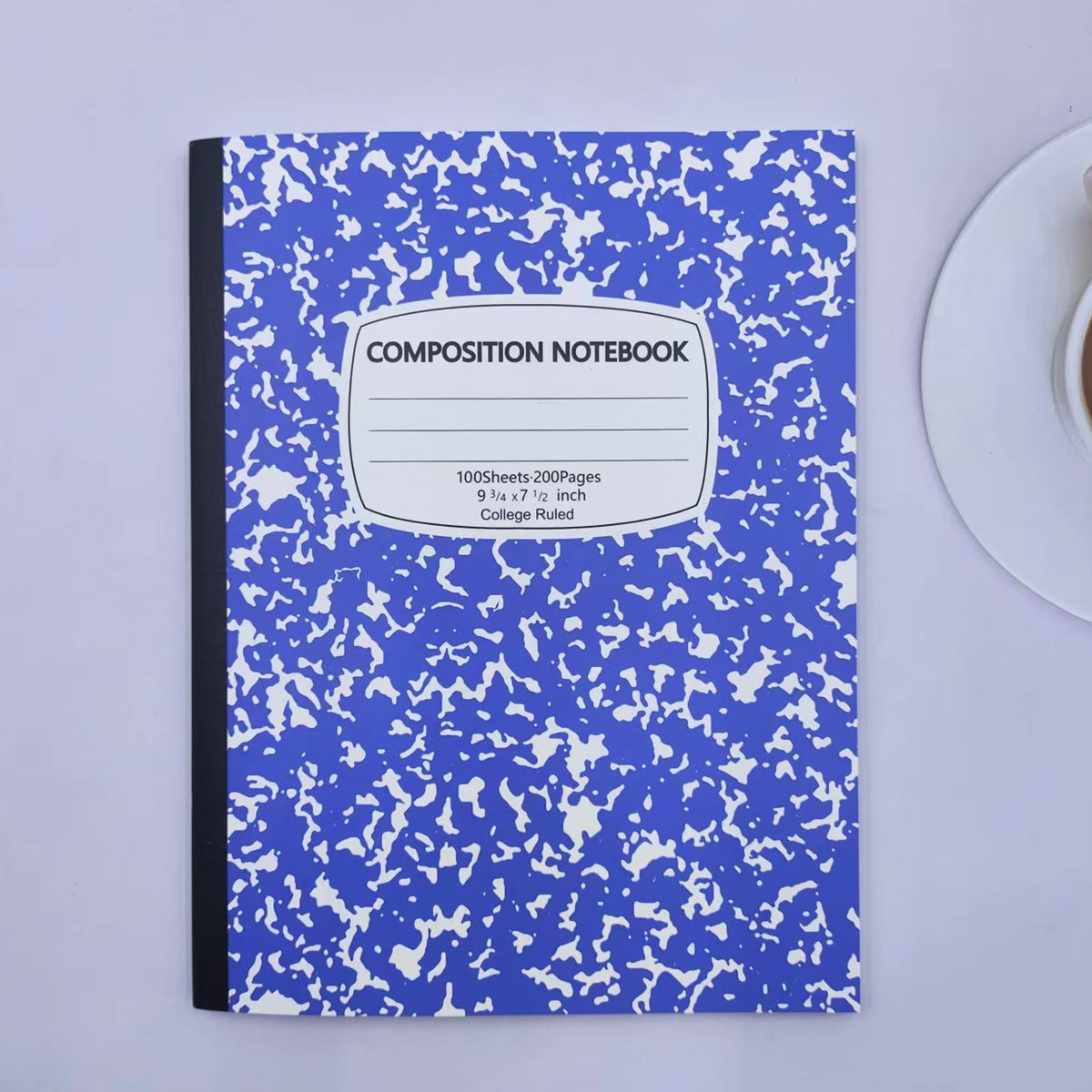 Colorful Marble Print Composition Notebook, Wide Rule Paper Journal,Essential School & Office Stationery for Students and Adults