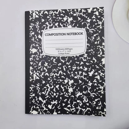 Colorful Marble Print Composition Notebook, Wide Rule Paper Journal,Essential School & Office Stationery for Students and Adults