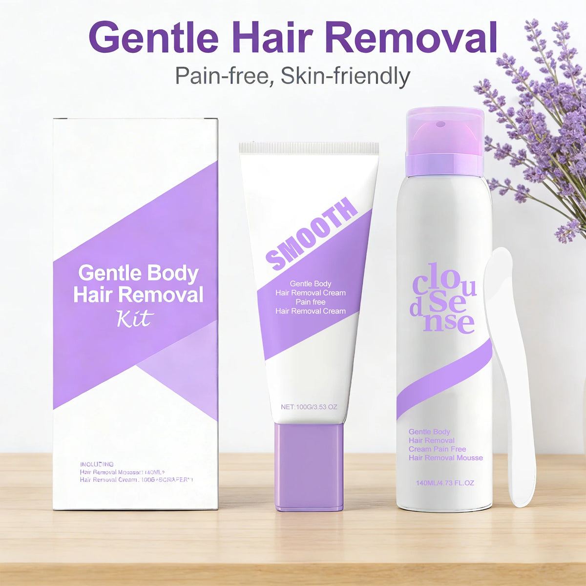 Painless Hair Removal Set for Underarm Private Body Leg Gentle Non-irritating Smooth Hair Growth Inhibitor Body Care for Women