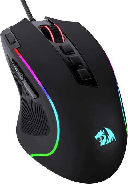 Redragon M612 Predator RGB Gaming Mouse 8000 DPI Wired Optical with 11 Programmable Buttons, White