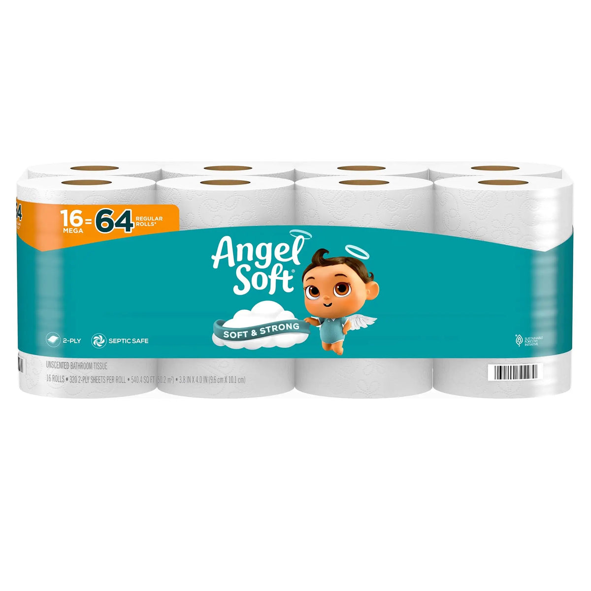 Mother's Day Angel Soft Toilet Paper, Pack-6Mega Rolls = 24Regular Rolls, Soft And Strong Toilet Tissue - Toilet Paper, Tissue Paper, Roll, Paper Towels, Papel Toalla Para Cocina, Fuerza Regida, Cleaning Supplies, Buy One Get