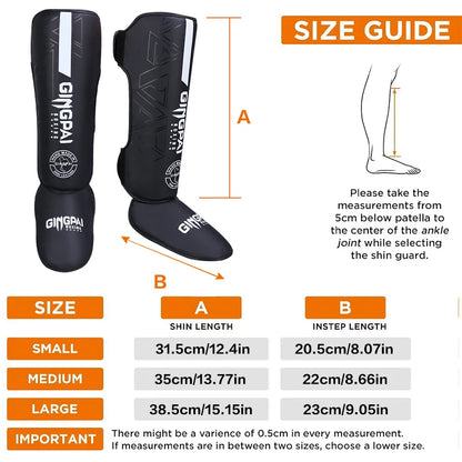 1 Pair MMA Boxing Muay Thai Shin Guards Kickboxing Leg Support Shield Equipment Karate Ankle Foot Protection Ankle Legging