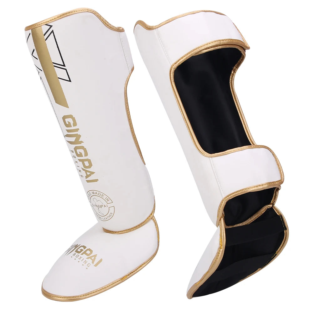 1 Pair MMA Boxing Muay Thai Shin Guards Kickboxing Leg Support Shield Equipment Karate Ankle Foot Protection Ankle Legging
