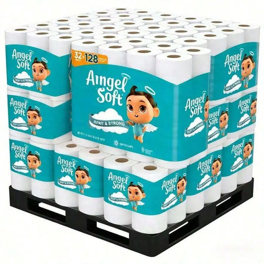 Mother's Day Angel Soft Toilet Paper, Pack-6Mega Rolls = 24Regular Rolls, Soft And Strong Toilet Tissue - Toilet Paper, Tissue Paper, Roll, Paper Towels, Papel Toalla Para Cocina, Fuerza Regida, Cleaning Supplies, Buy One Get