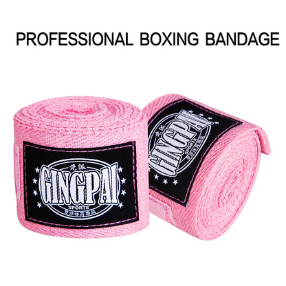2 Rolls Cotton Boxing Bandage Wrist Wraps Combat Protect Boxing Sport Kickboxing Muay Thai Handbands Training Competition Gloves