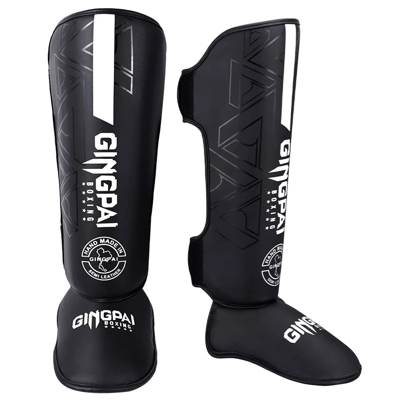1 Pair MMA Boxing Muay Thai Shin Guards Kickboxing Leg Support Shield Equipment Karate Ankle Foot Protection Ankle Legging