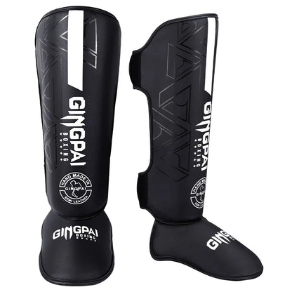 1 Pair MMA Boxing Muay Thai Shin Guards Kickboxing Leg Support Shield Equipment Karate Ankle Foot Protection Ankle Legging