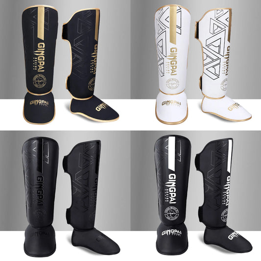 1 Pair MMA Boxing Muay Thai Shin Guards Kickboxing Leg Support Shield Equipment Karate Ankle Foot Protection Ankle Legging