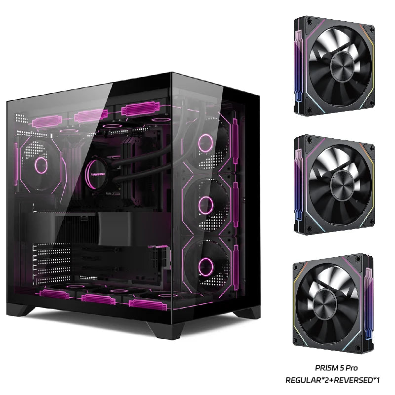 Power Train Dreamland PRO PC Gaming Case ATX MATX ITX Motherboard 360 Water-Cooled Sea View Room Double-Sided Glass Computer Cas
