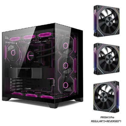 Power Train Dreamland PRO PC Gaming Case ATX MATX ITX Motherboard 360 Water-Cooled Sea View Room Double-Sided Glass Computer Cas