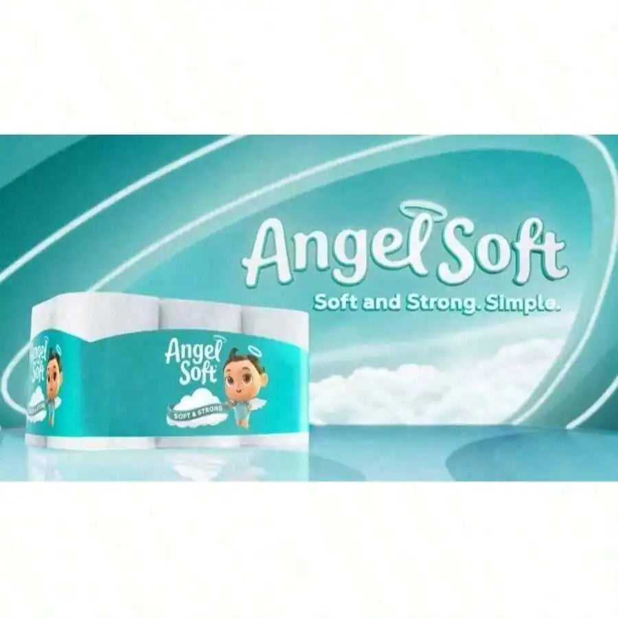 Mother's Day Angel Soft Toilet Paper, Pack-6Mega Rolls = 24Regular Rolls, Soft And Strong Toilet Tissue - Toilet Paper, Tissue Paper, Roll, Paper Towels, Papel Toalla Para Cocina, Fuerza Regida, Cleaning Supplies, Buy One Get