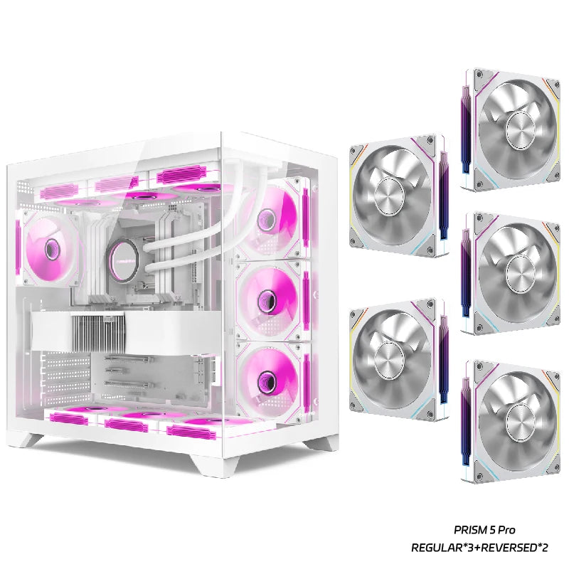 Power Train Dreamland PRO PC Gaming Case ATX MATX ITX Motherboard 360 Water-Cooled Sea View Room Double-Sided Glass Computer Cas