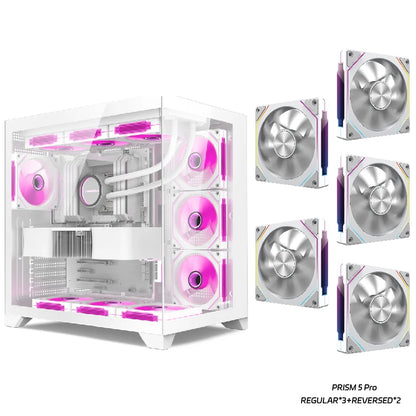 Power Train Dreamland PRO PC Gaming Case ATX MATX ITX Motherboard 360 Water-Cooled Sea View Room Double-Sided Glass Computer Cas