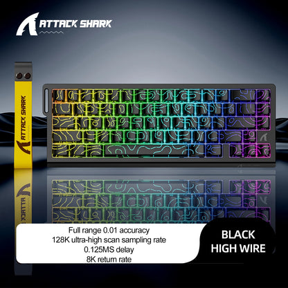 ATTACK SHARK X68HE X68Pro He Magnetic Mechanical Keyboard for Pro Gaming 0.01mm Rapid Trigg 8000Hz SOCD/Rs 0.125ms 128K Rate