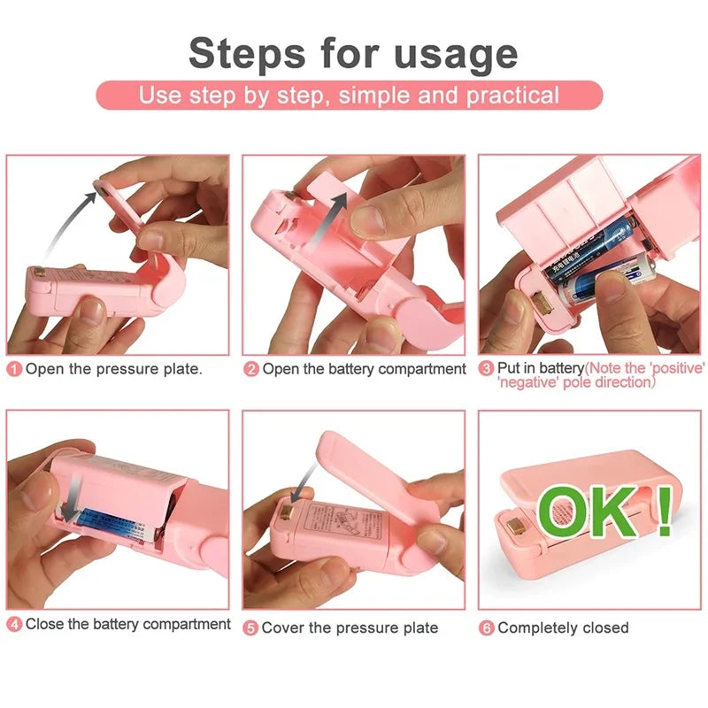 Mini Heat Bag Seal Machine Thermal Plastic Food Package Sealer Airtight Storage for Kitchen Home Preservation