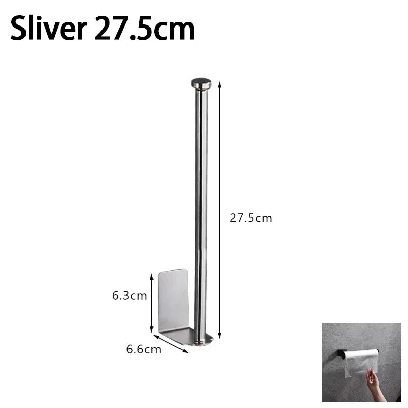 Kitchen Towel Holder Stainless Steel Paper Towel Holder Under Sink Organizer Lengthen Storage Rack Sink Accessories SNJ007