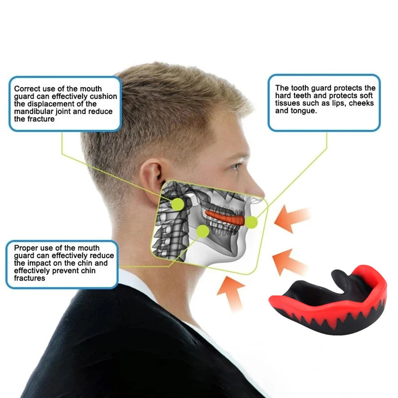 Boxing MMA Wrestling Mouth Guard, Football Rugby Sports Gum Shield, Slim Fit Design for Maximum Teeth Protection and Comfort