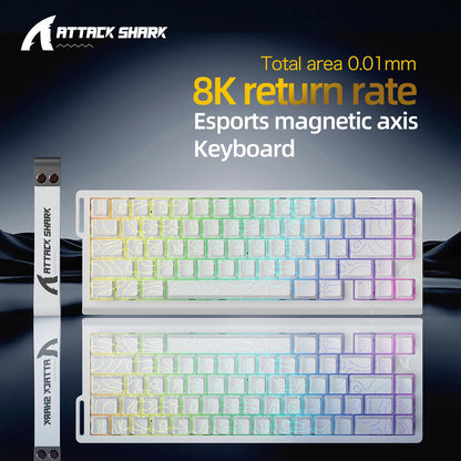 ATTACK SHARK X68HE X68Pro He Magnetic Mechanical Keyboard for Pro Gaming 0.01mm Rapid Trigg 8000Hz SOCD/Rs 0.125ms 128K Rate