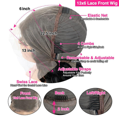 13X6 Lace Front Wigs Human Hair 14 Inch Deep Wave Lace Front Wigs Human Hair Pre Plucked 200 Density Deep Wave HD Lace Frontal Wig Deep Curly Wig for Black Women