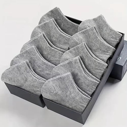 10/20/40 Pairs Men'S Boat Socks Business Sport Sweat Absorption Mature Summer Autumn Solid Color Versatile Ankle Socks