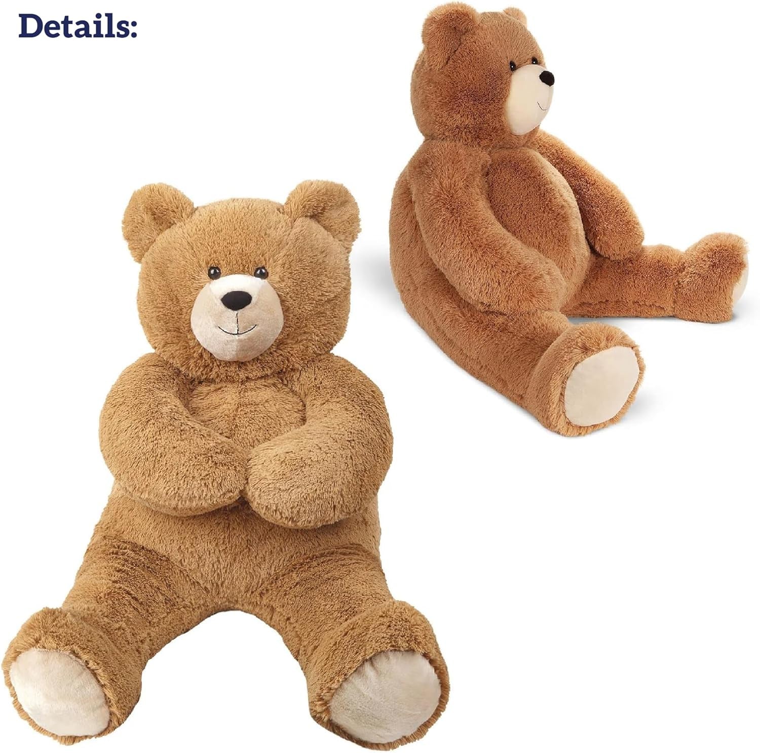 | Giant Stuffed Animal | Eco Friendly Big Teddy Bear, Stuffed in Vermont USA | 4 FT | Plush Gift for Kids & Adults | Big Bear Collection
